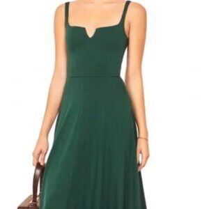 Reformation Zarina Emerald Green Dress w/ Pockets, Size XL
